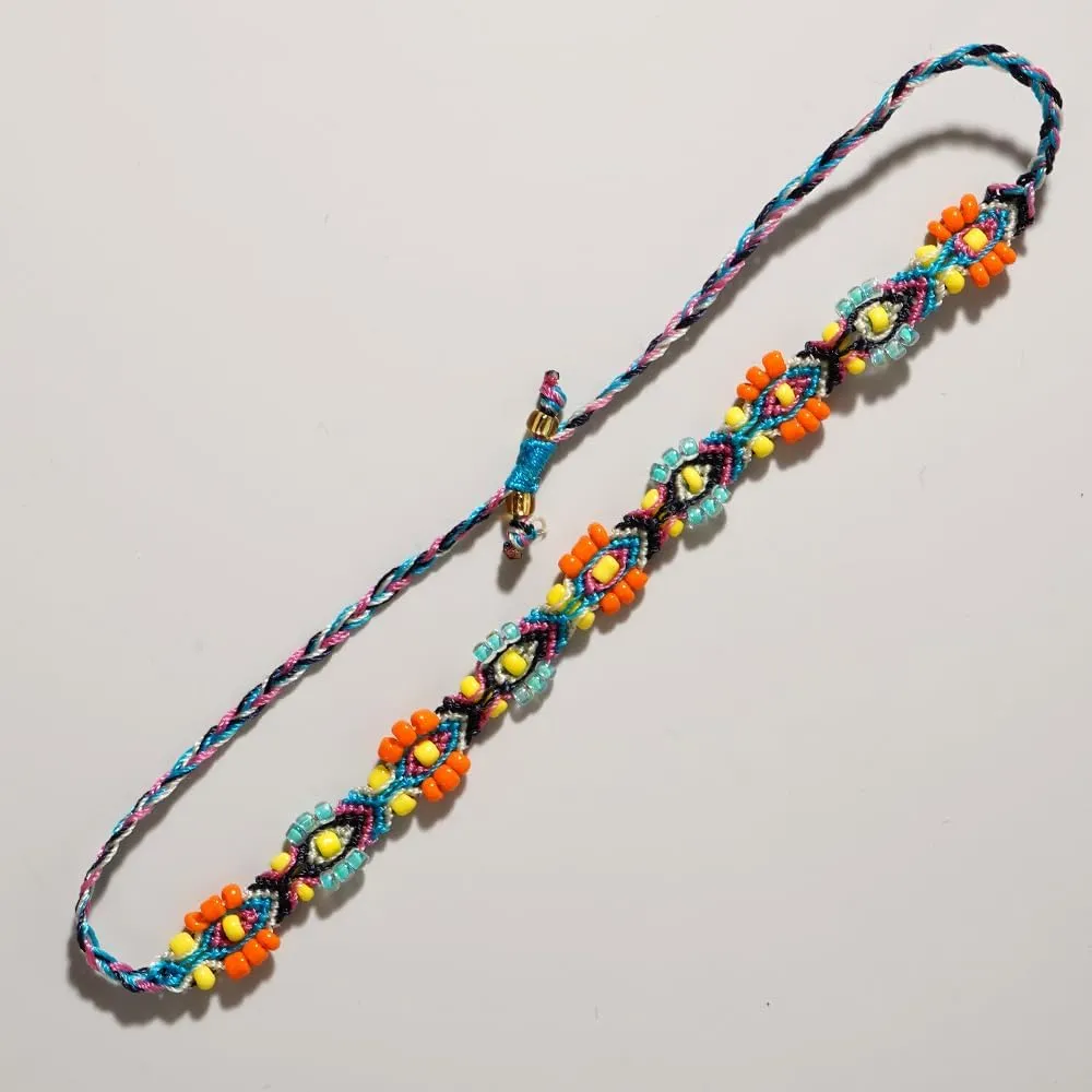 Beaded Charm Braided Bracelets for Women Men, Cute Handmade Beads Adjustable Beige Rope String Lucky Bracelet Friendship Holiday Jewelry Gift