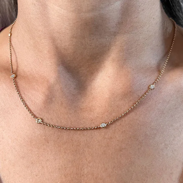 Bezel Set Diamond Chain Necklace