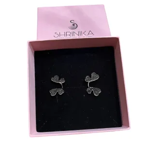 Black Butterfly Stylish Silver Earrings