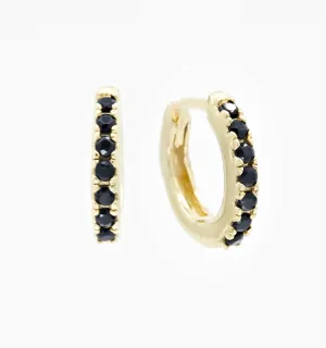 Black Pave Hoop Earrings