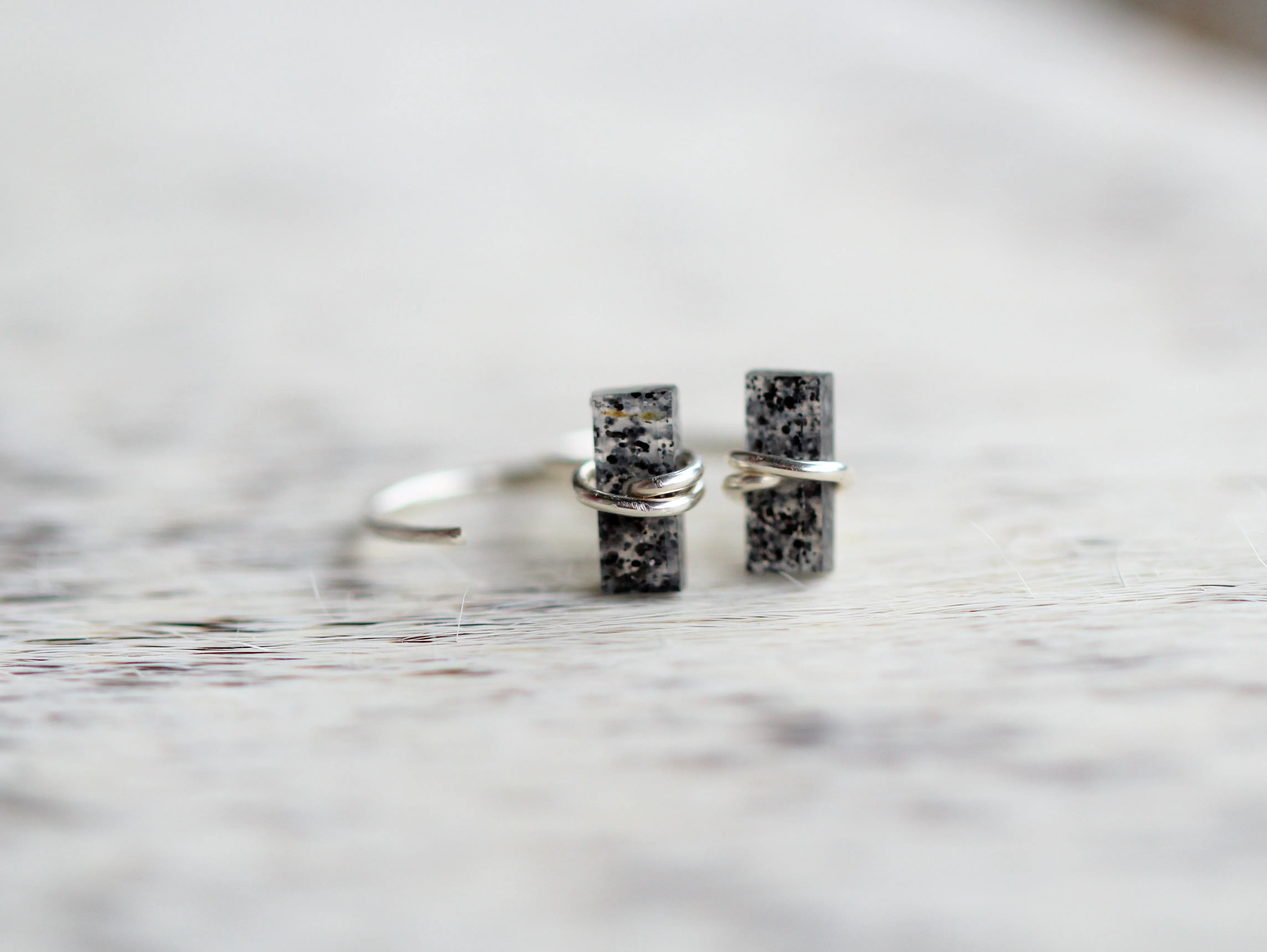 Black Sunstone Hug Hoops