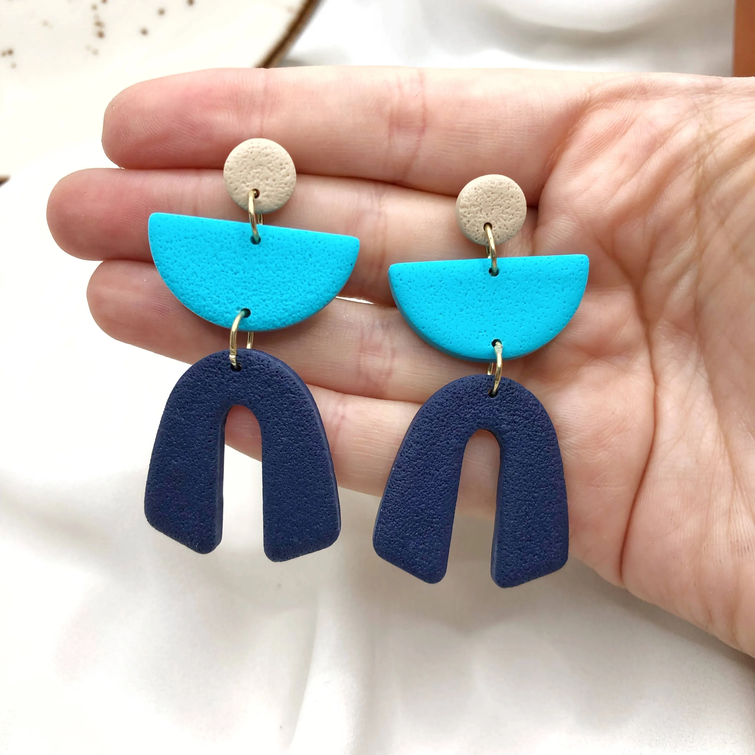 Blue Man Handmade Polymer Clay Earrings - Party Wear Earrings