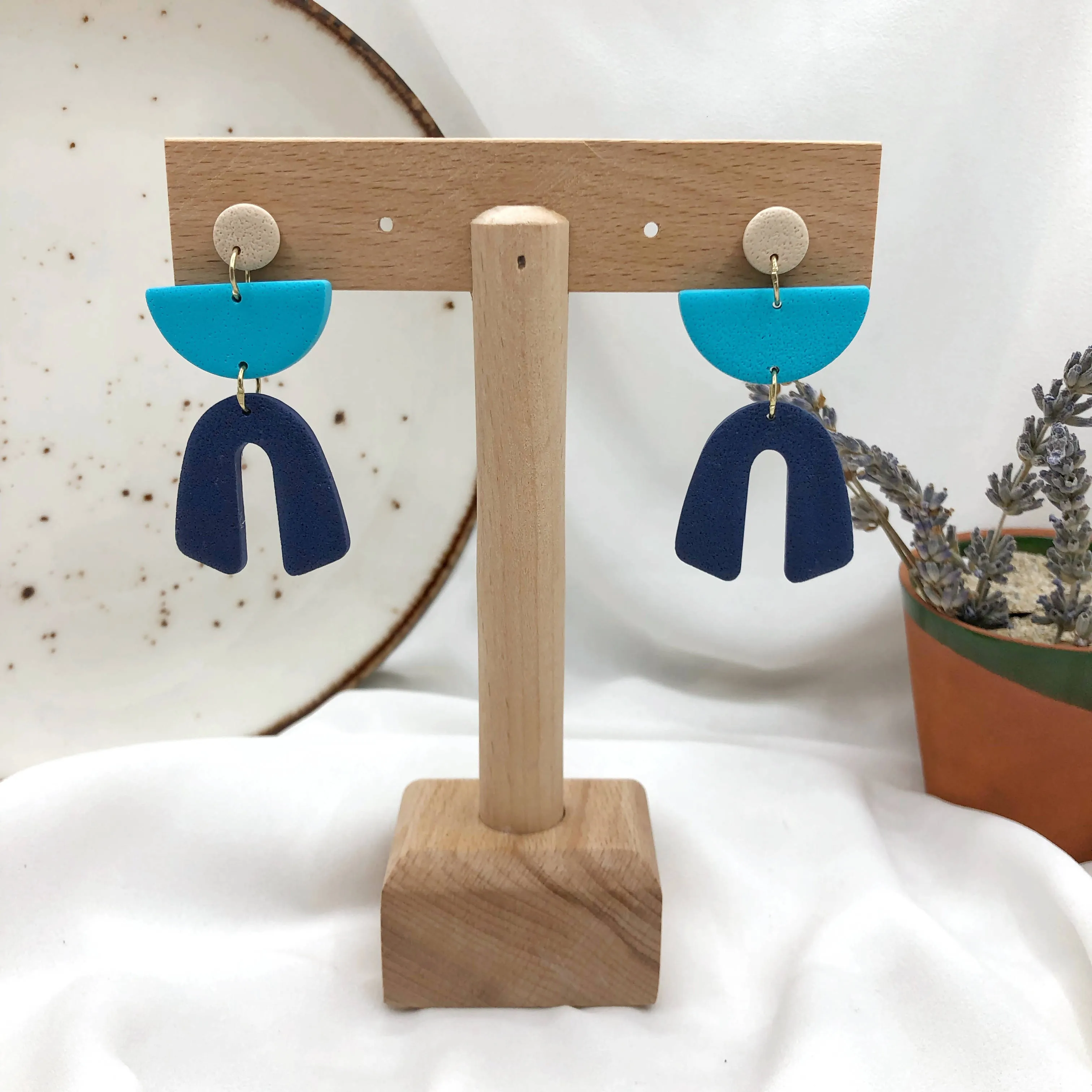 Blue Man Handmade Polymer Clay Earrings - Party Wear Earrings