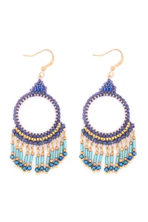 Boho Beaded Chandelier Earrings