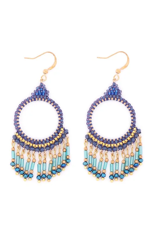 Boho Beaded Chandelier Earrings