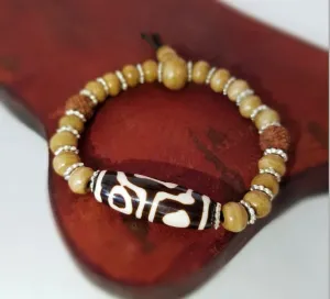 Bone Bracelet and Rudraksha Accents (Pack of 2)
