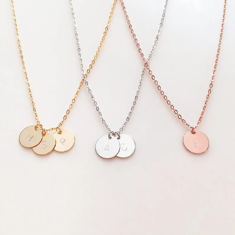 Bridesmaid Gift Personalized Bridesmaid Necklaces Initial Necklaces Monogram Jewelry