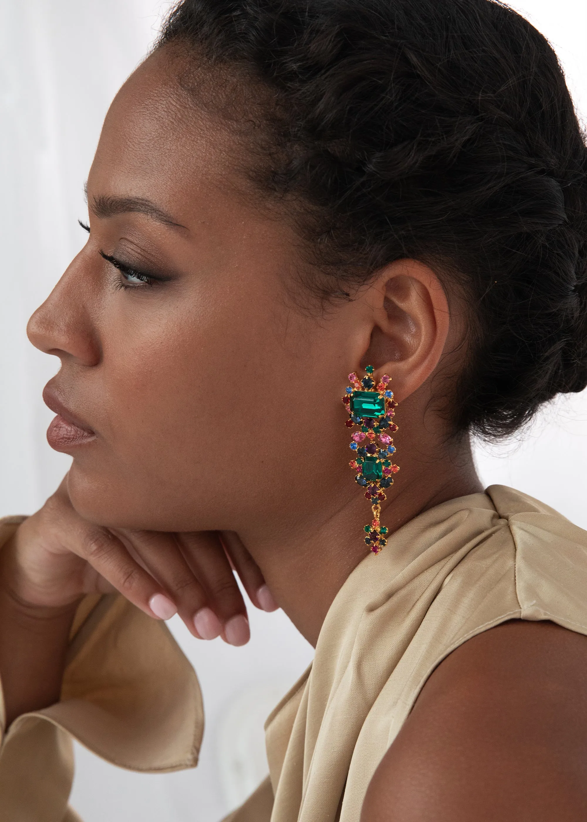 Candence Earrings -- Emerald