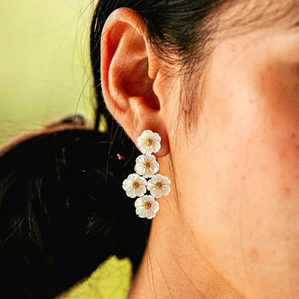 Capucine de Wulf Mermaid Garden Floral Petite Post Drop Earrings