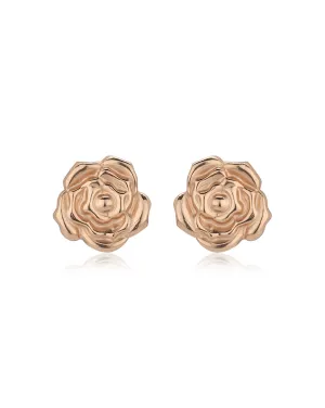 Carlton London 925 Sterling Silver Rose Gold Plated Rose Stud Earring For Women