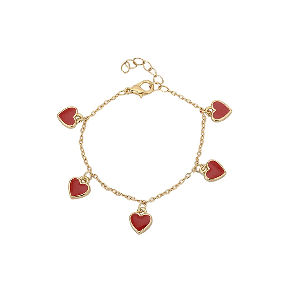 Carlton London Girls Gold-Plated Red Jewellery Set Kjs042