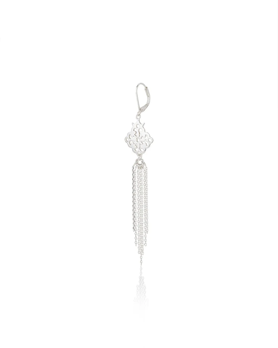 Carlton London Rhodium Plated Tasselled Contemporary Drop Earring For Women