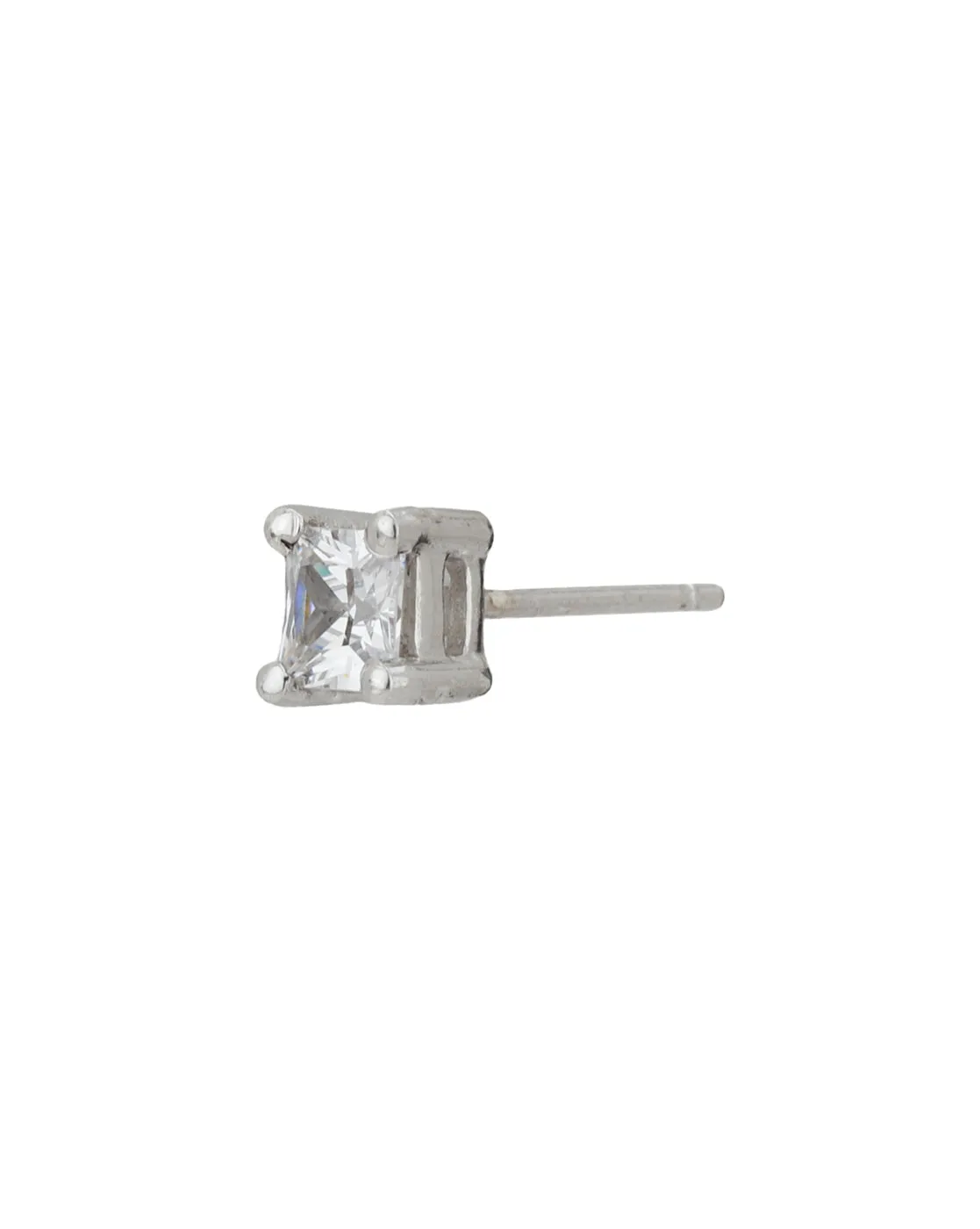 Carlton London Set Of 2 Rhodium Plated  Cz Stud Earring For Women
