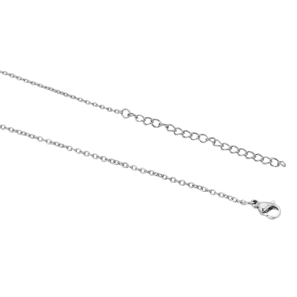Carlton London Women'S Premium Silver Toned Cubic Zirconia Studded Rhodium-Plated Heart Shaped Pendant With Chain Fjn4162