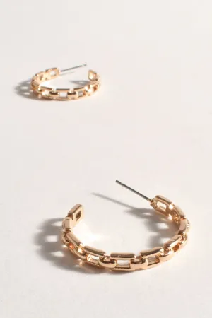 Chain Pattern Hoops (Gold)