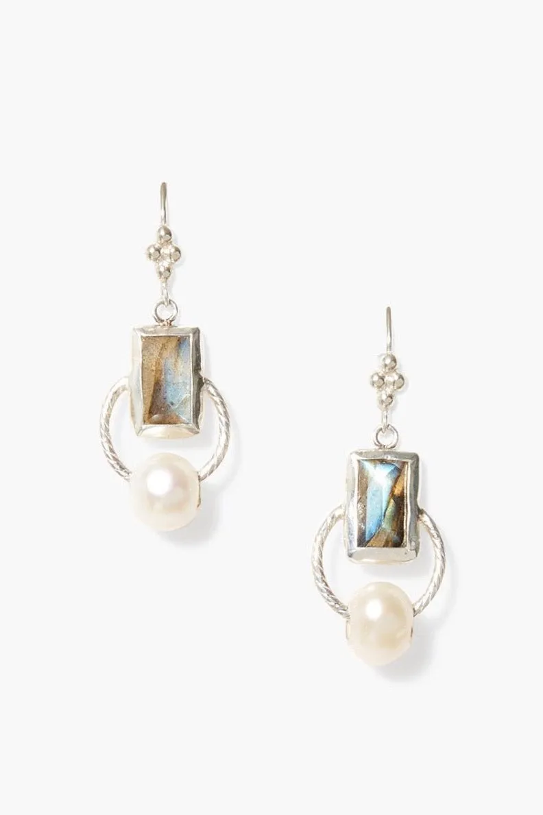 Chan Luu Halo Drop Labradorite Earrings