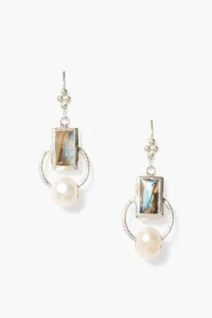 Chan Luu Halo Drop Labradorite Earrings