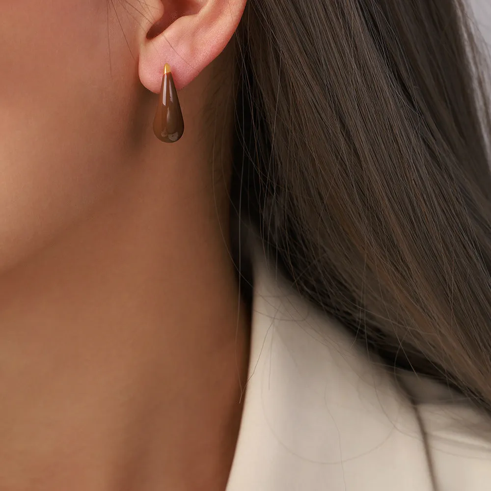 Chic Copper Enamel Glazed Drop Earrings - Stylish Jewelry for Women