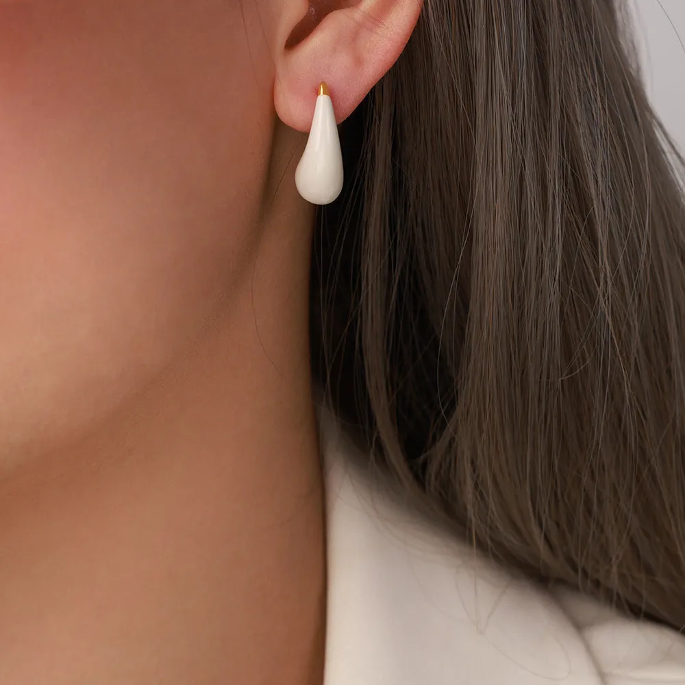 Chic Copper Enamel Glazed Drop Earrings - Stylish Jewelry for Women