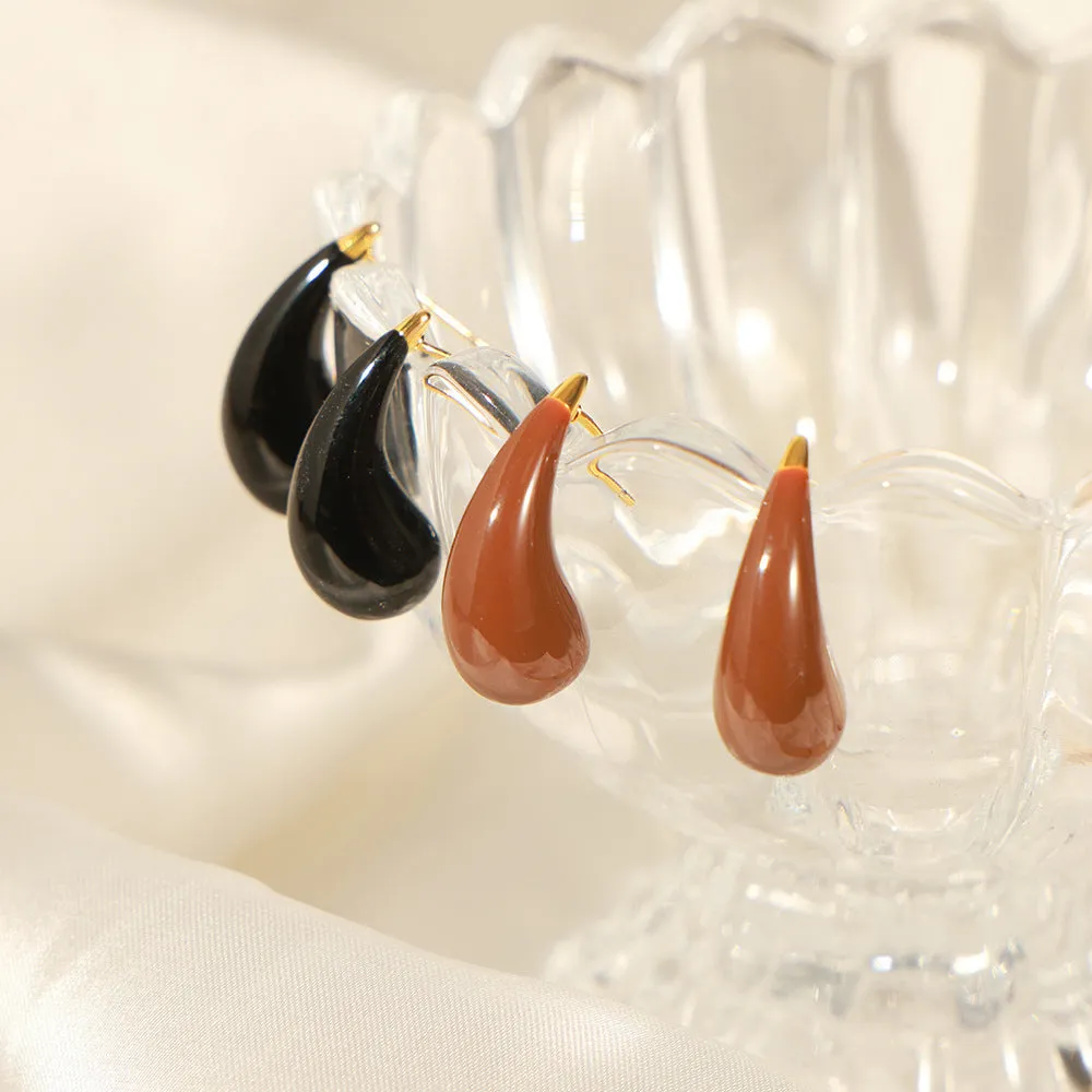 Chic Copper Enamel Glazed Drop Earrings - Stylish Jewelry for Women