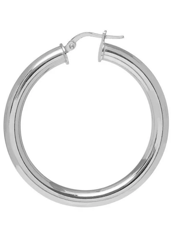 Chunky Silver Hoops - Large