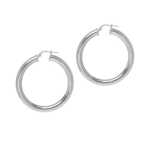 Chunky Silver Hoops - Large