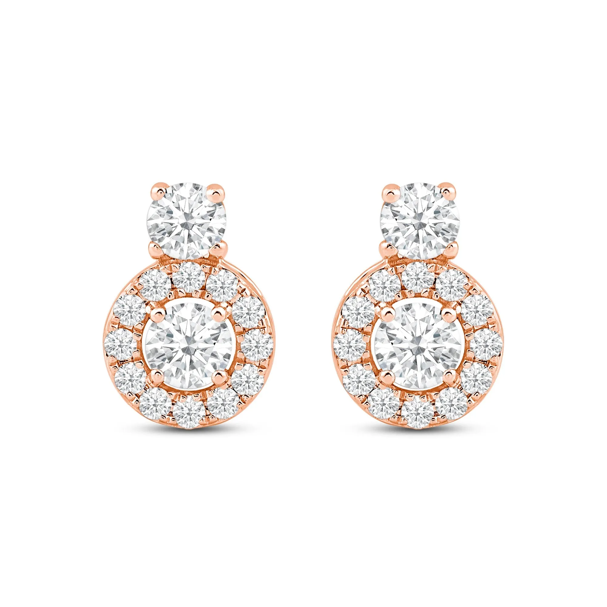 Classic Composite Stud Earrings With Diamond Top