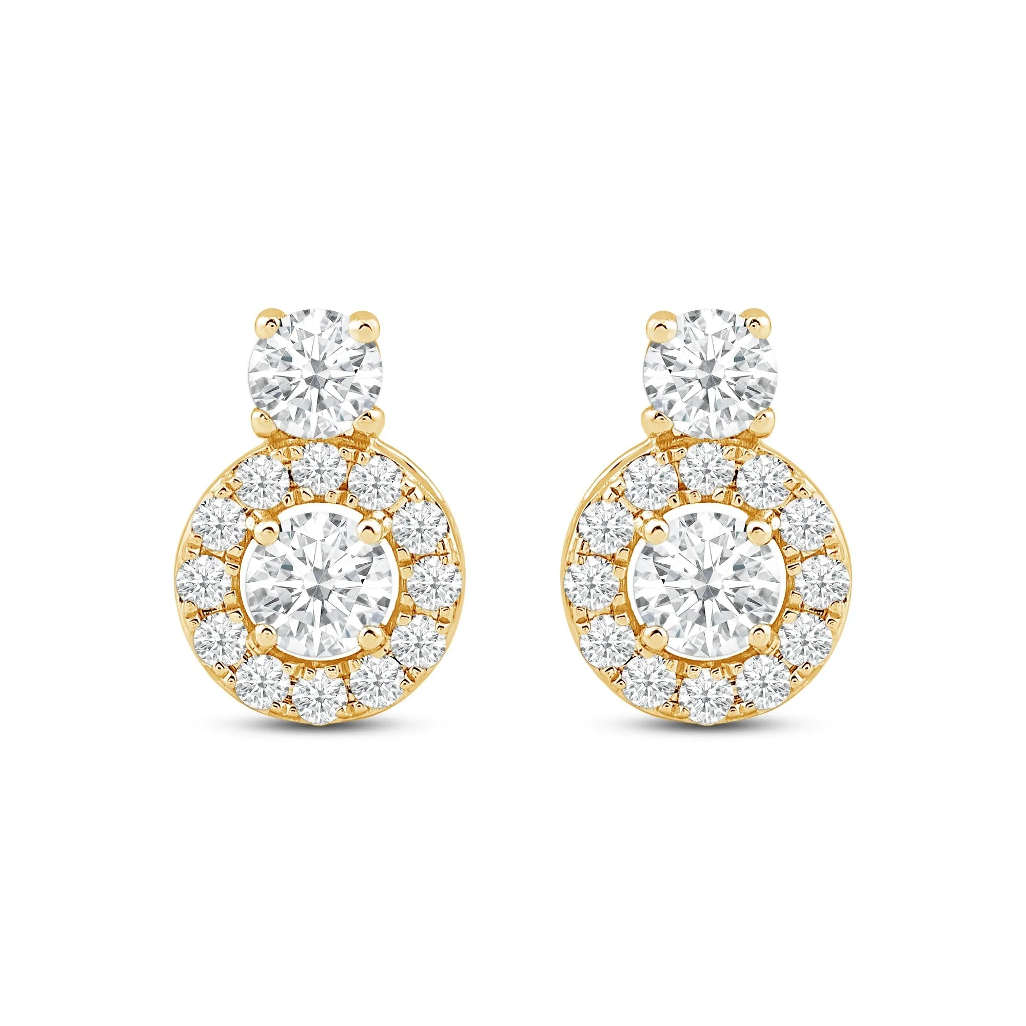 Classic Composite Stud Earrings With Diamond Top