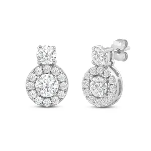 Classic Composite Stud Earrings With Diamond Top