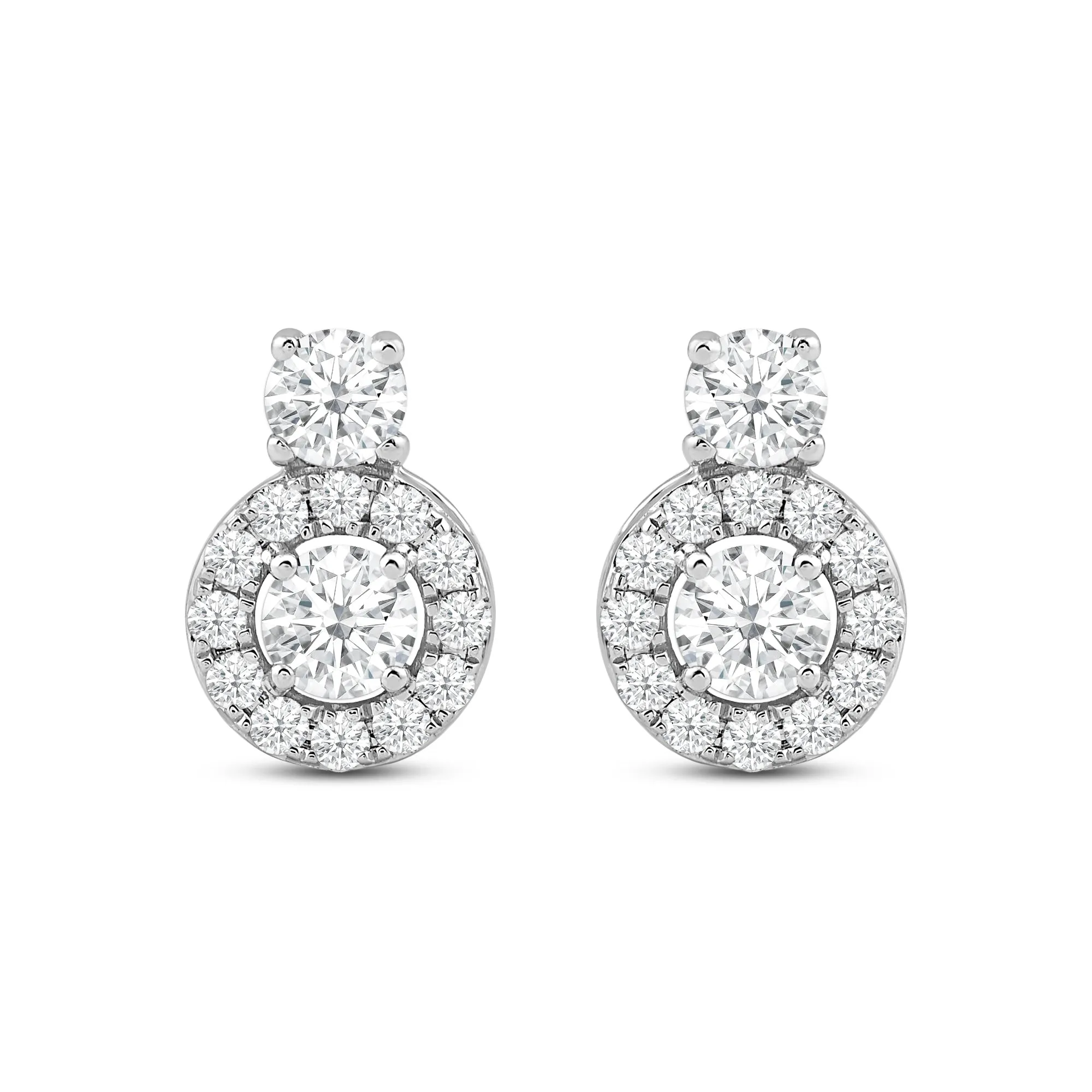 Classic Composite Stud Earrings With Diamond Top