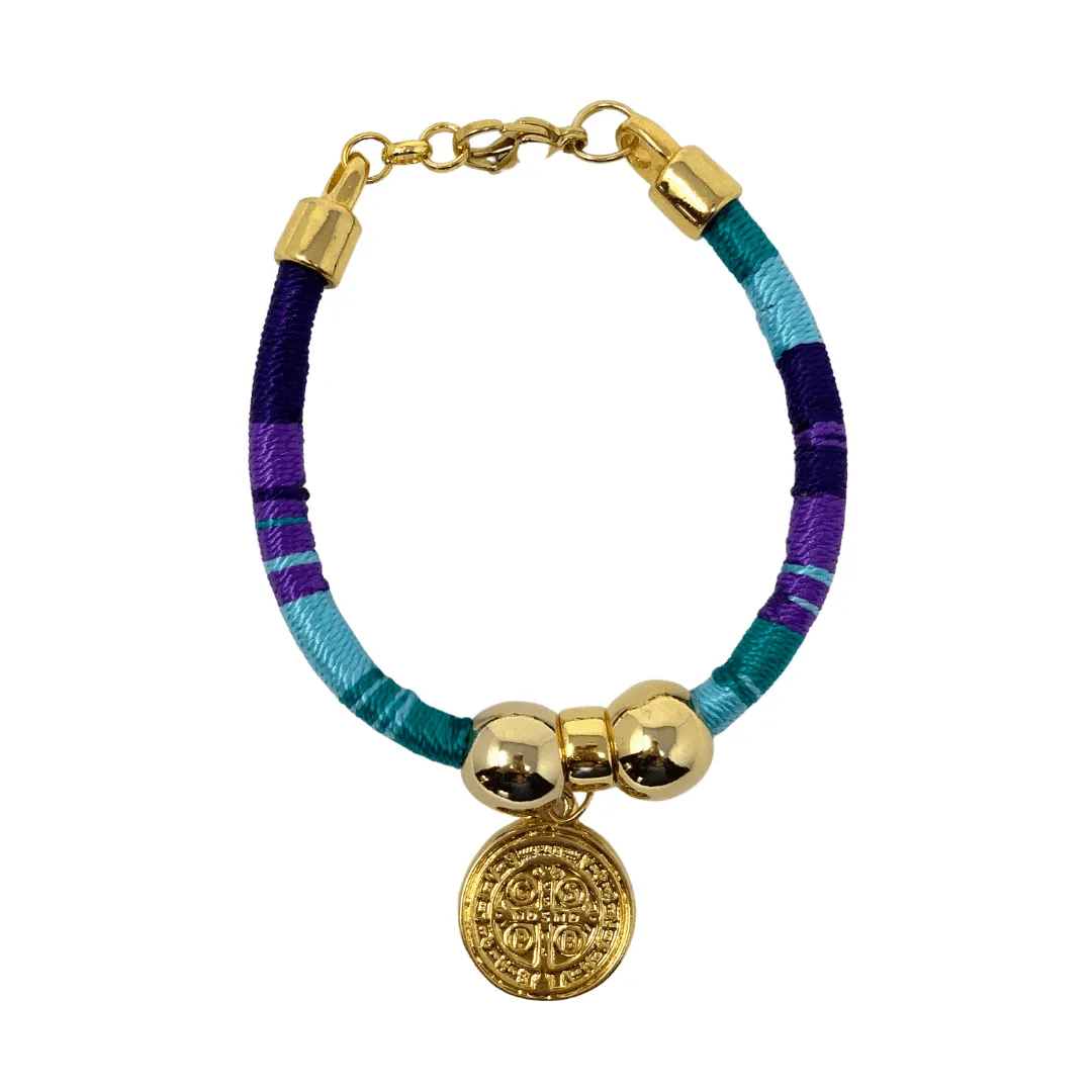 Colombian Candy Charm: Gold Pleated San Benito Bracelet