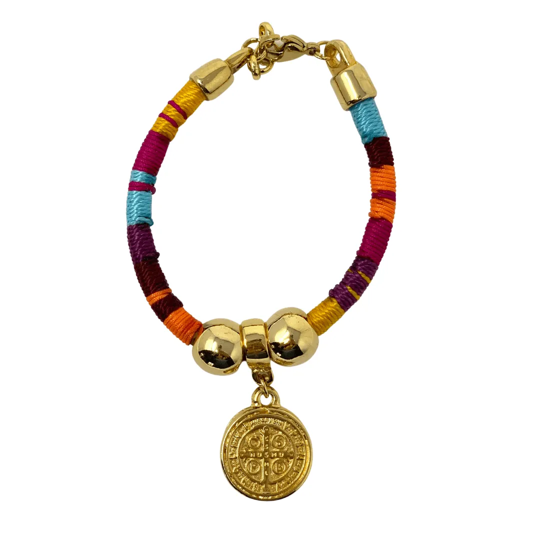 Colombian Candy Charm: Gold Pleated San Benito Bracelet