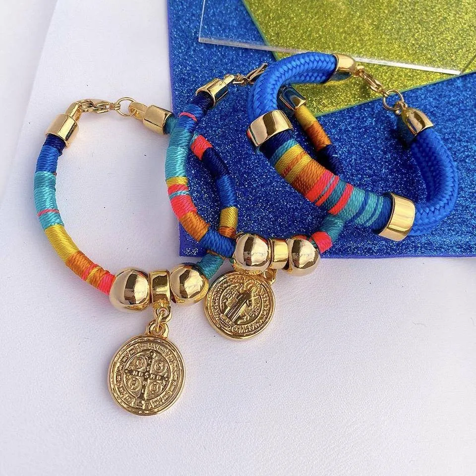 Colombian Candy Charm: Gold Pleated San Benito Bracelet