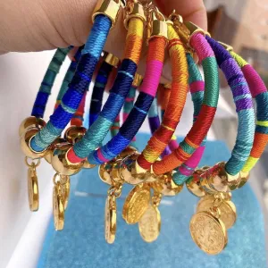 Colombian Candy Charm: Gold Pleated San Benito Bracelet