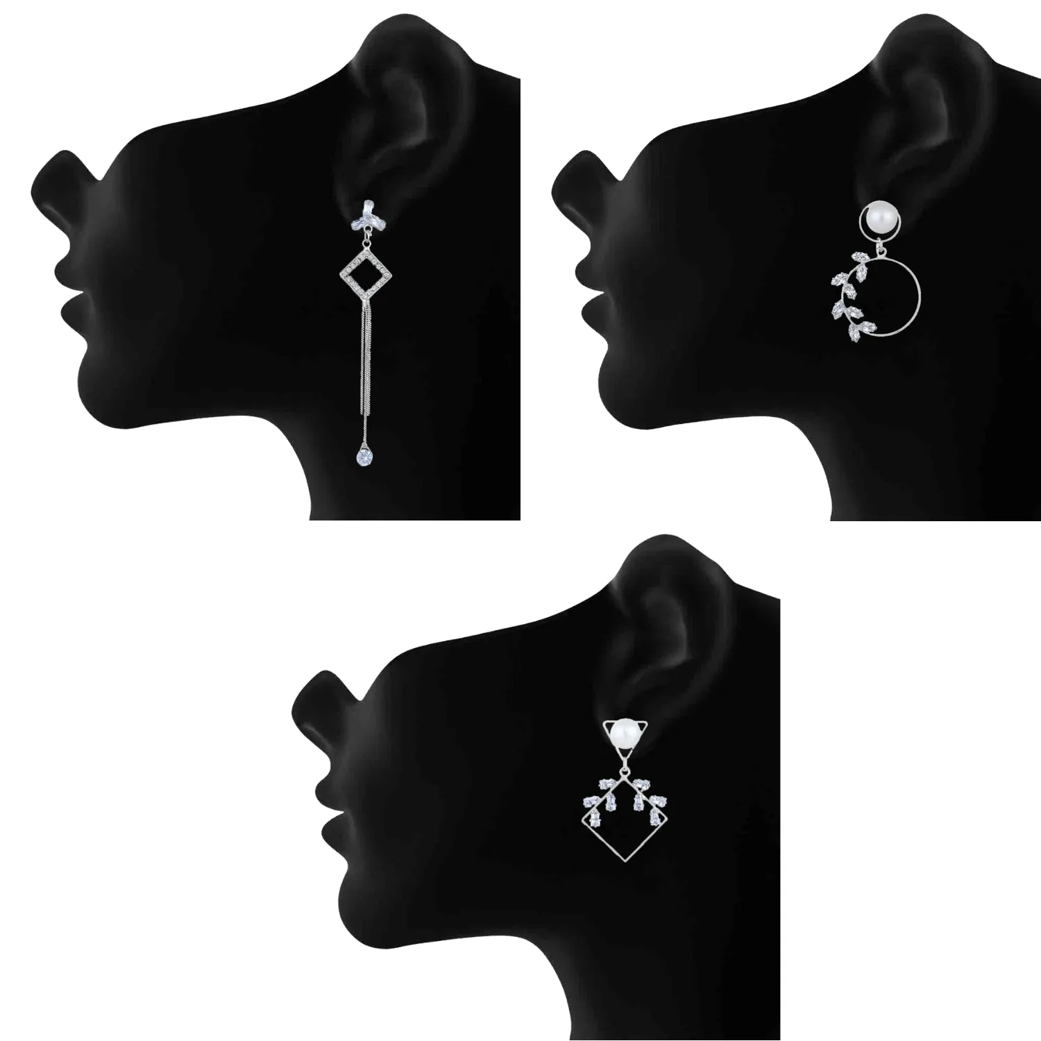 Combo of 3  Long Dangle Earrings