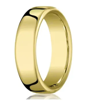 Comfort-fit 18K Yellow Gold Wedding Band with Nouveau-fit Polished Finish – 7.5 mm