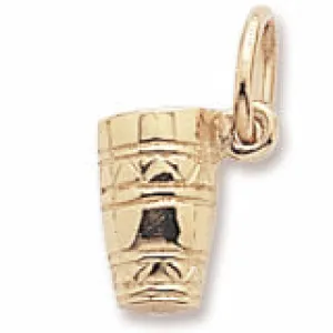 Congo Drum Charm In Yellow Gold