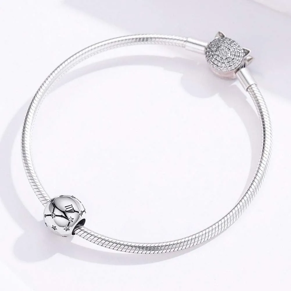 Constellation Charm 925 Sterling Silver Birthday Anniversary Birthstone Family Letter DIY Love Faith Charm for Pandora Charm Bracelet