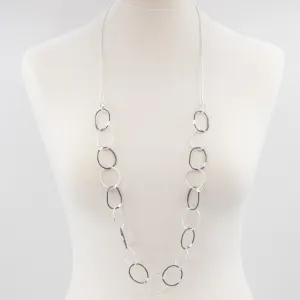 Contemporary interlinked circles long necklace