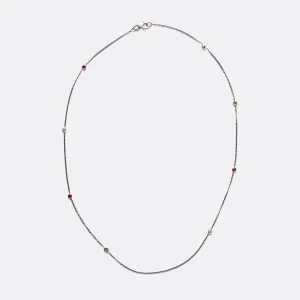 Contemporary Ruby & Diamond Platinum Chain
