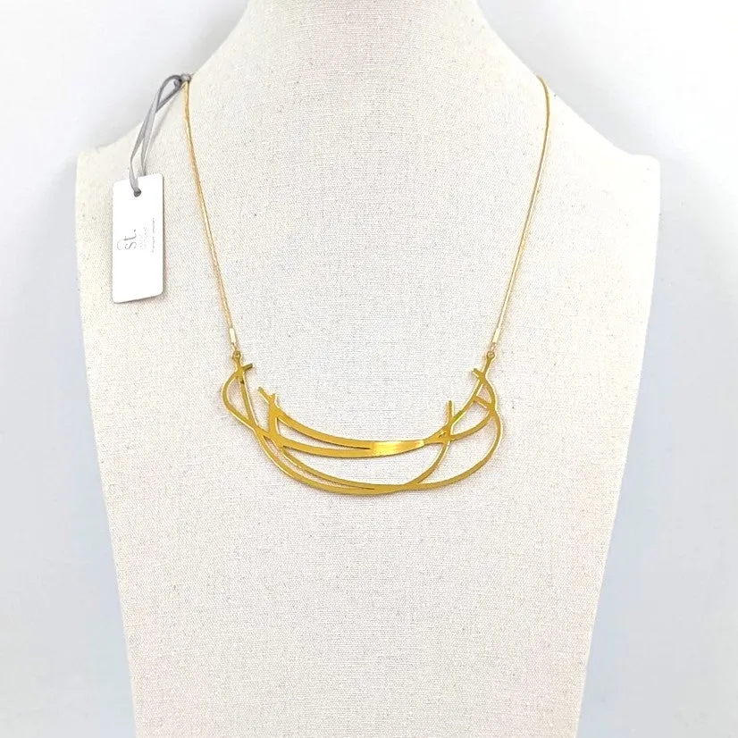 Contemporary scribble effect component necklace