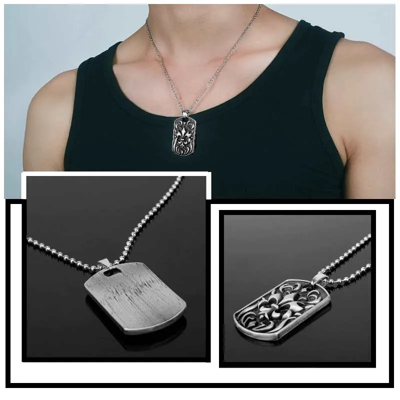 Cool Necklaces for Men - Stainless Steel Iris Pendant