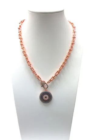 Copper Wishbone Necklace EE Pendant