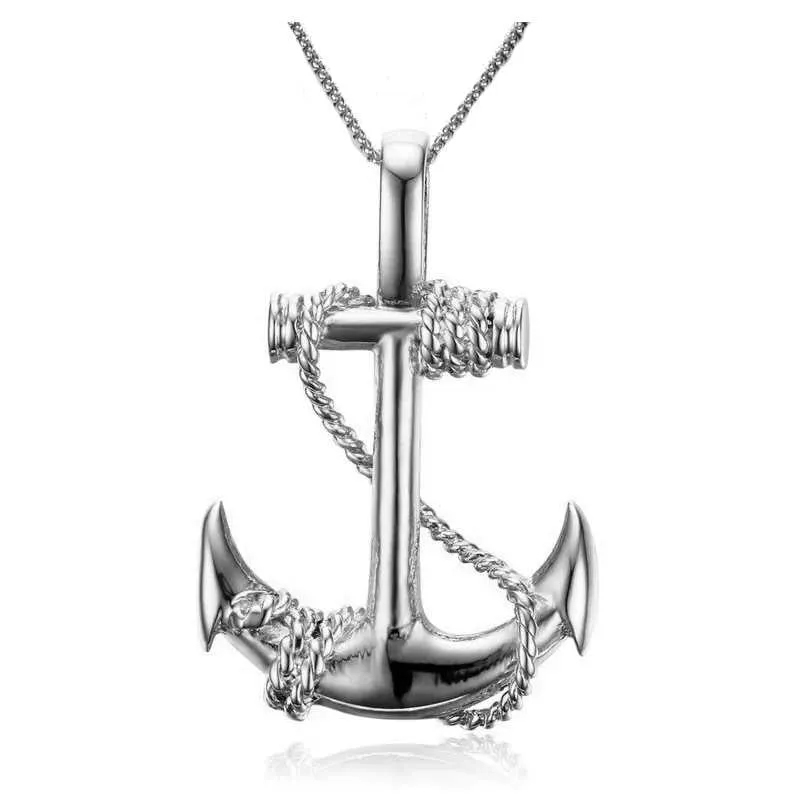 Couple Matching Necklaces Anchor Pendant