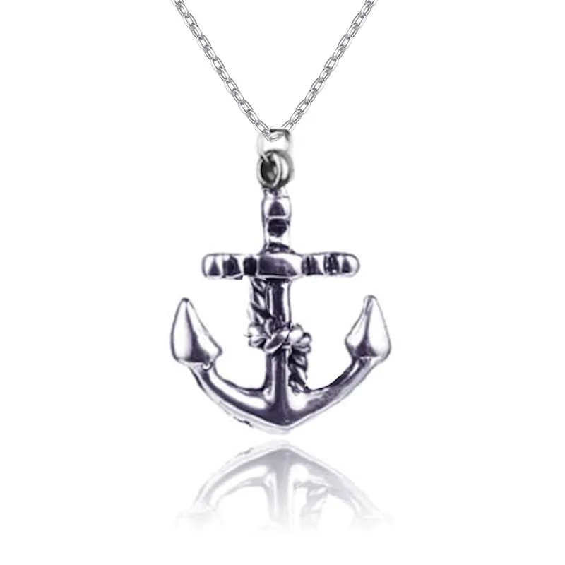 Couple Matching Necklaces Anchor Pendant