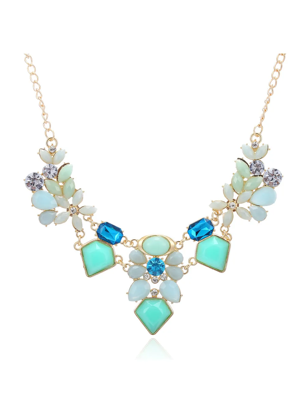 Cute Charm Gem Flower Choker Necklaces & Pendants