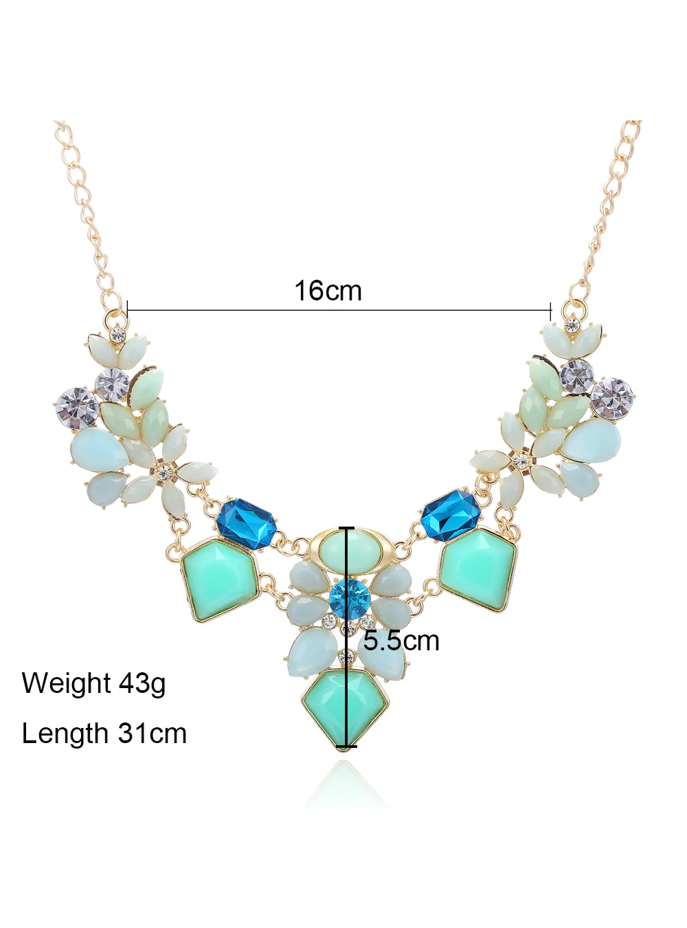Cute Charm Gem Flower Choker Necklaces & Pendants