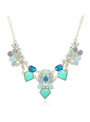 Cute Charm Gem Flower Choker Necklaces & Pendants