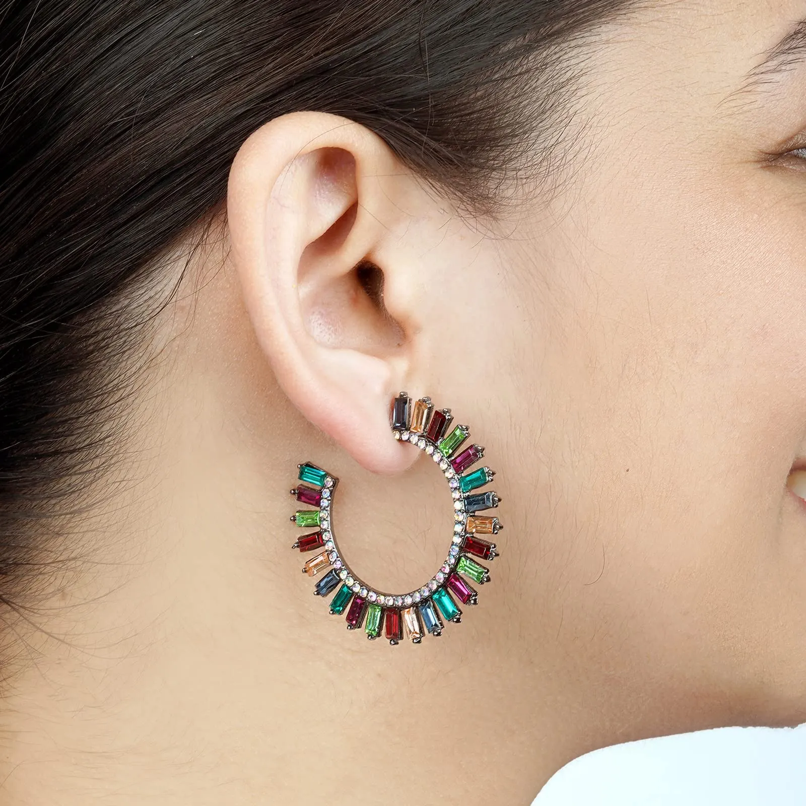 Dafina Multicolour Spike Hoops