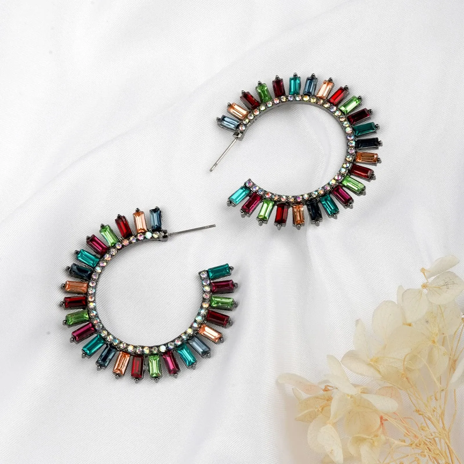 Dafina Multicolour Spike Hoops